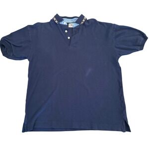 Vintage County Seat Jeanswear Navy Blue Polo Shirt Mens Medium Cotton 90s Style